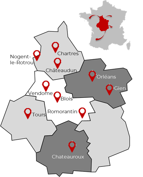 carte centres formation